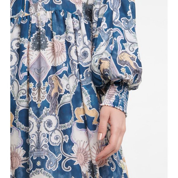 See By Chloé Women's Lovers Print Long Sleeve Midi Floral Dress Blue - Picture 9 of 12
